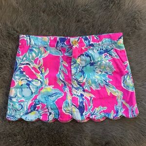 LILLY PULITZER Girls Twill Buttercup Skort  "LOBSTERS IN LOVE" SZ 7